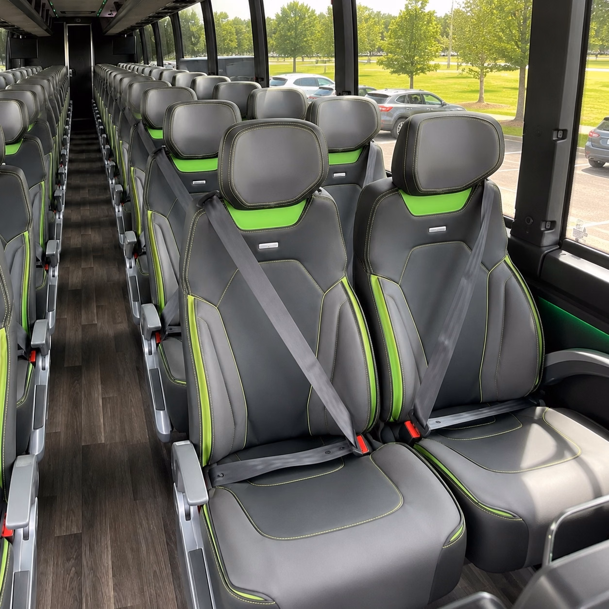 56 passenger charter bus inside